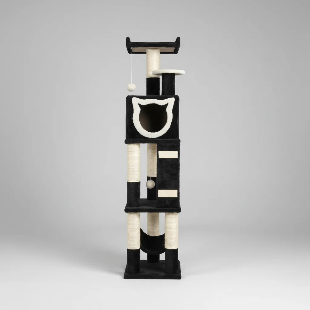 Gimnasio Rascador Gatos Torre 5 Niveles 1.70 cm