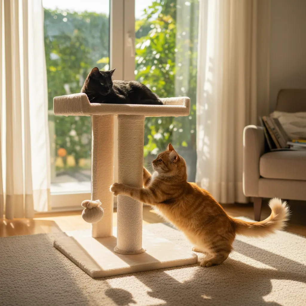 Gimnasio Rascador Gato 1 nivel 60 cm miniatura 2