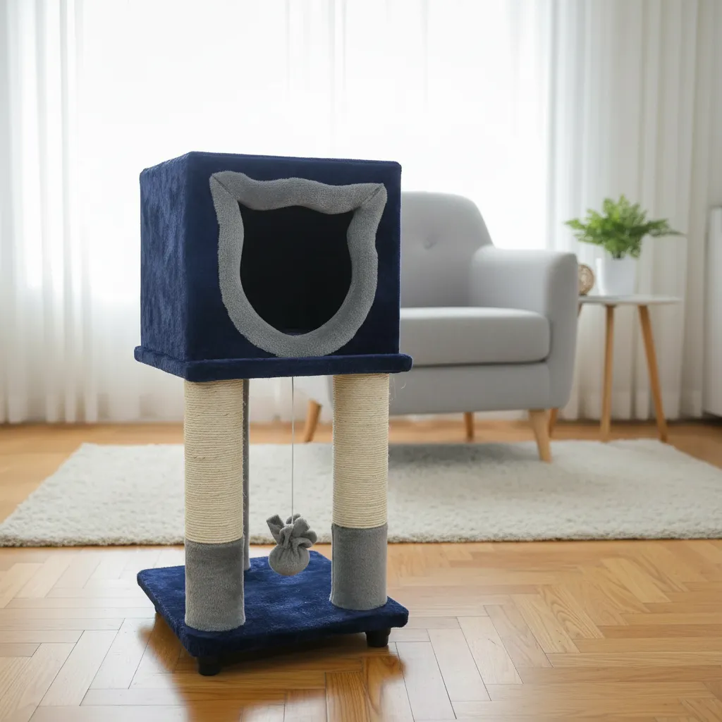 Gimnasio Rascador Gatos Con Casa Cueva 2 Niveles