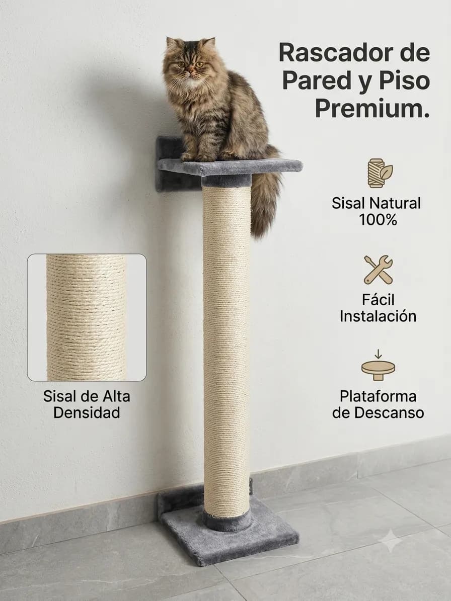 Poste Rascador Para Gatos De Pared 90cm