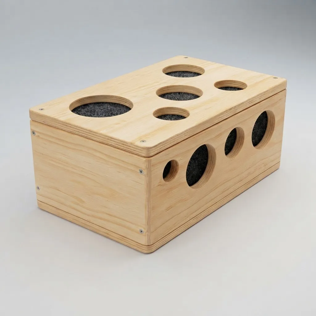 Juguete Interactivo Caja En Madera Para Limar Uñas De Gatos