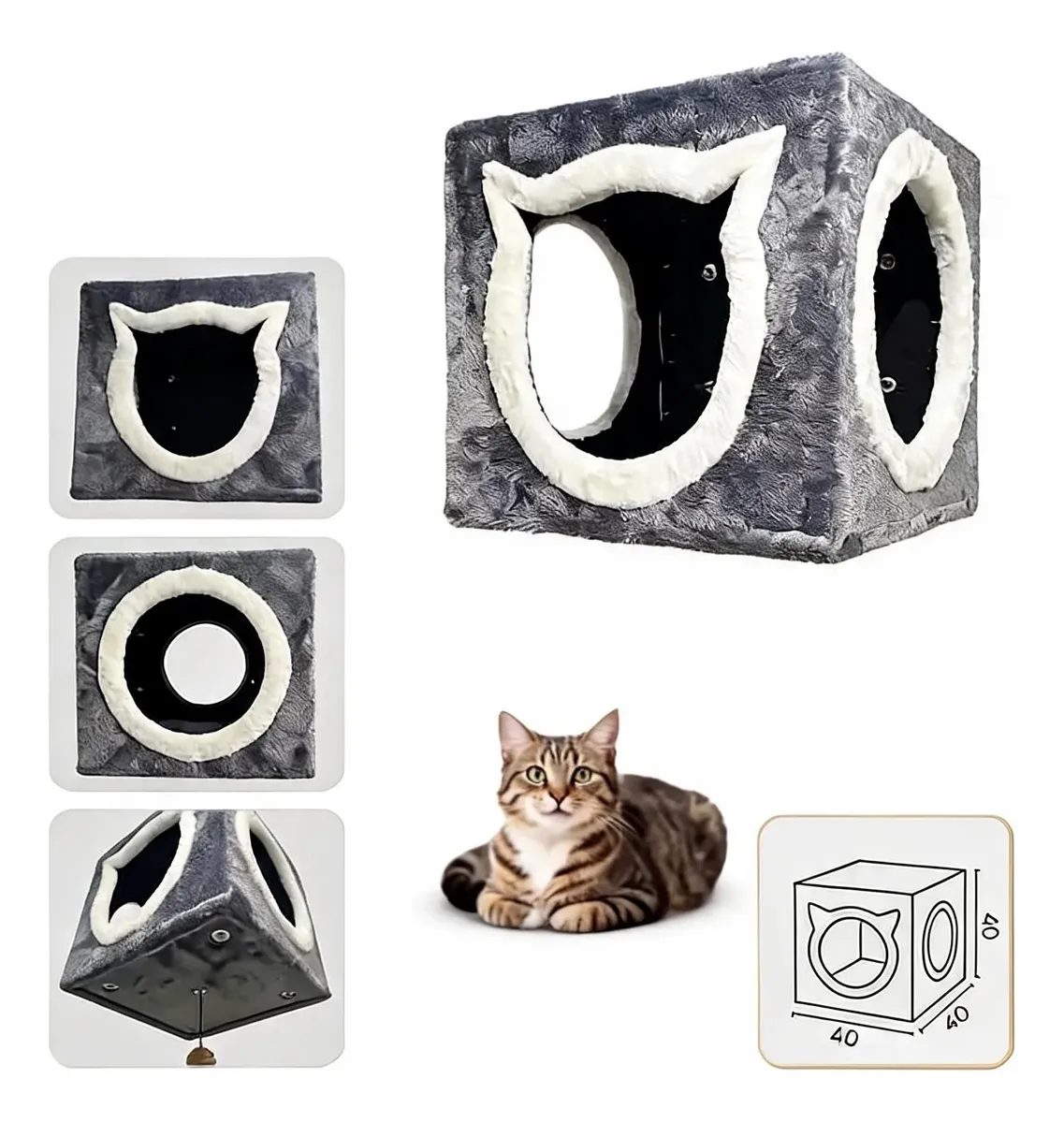 Casa Para Gato Flotante O De Piso 40x40