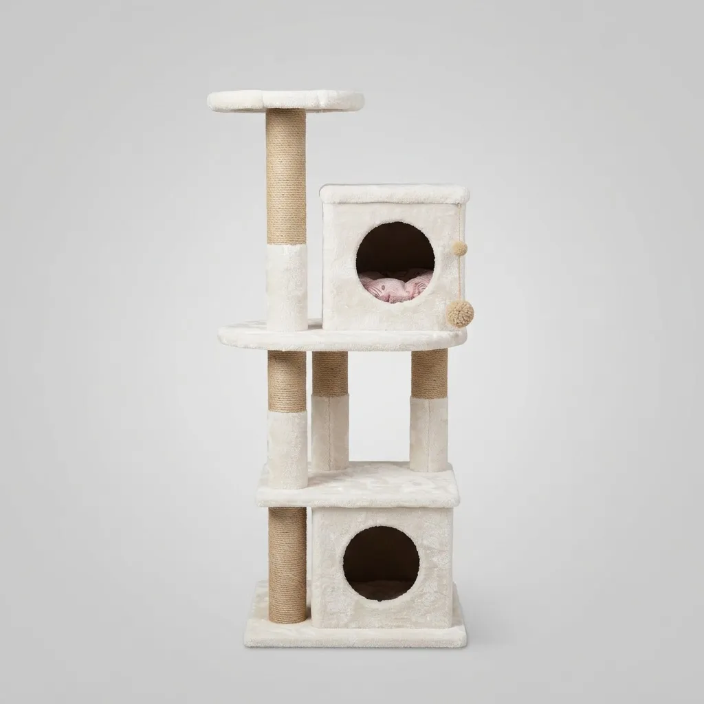 Gimnasio Rascador Para Gatos Con 2 Casas Y 5 Niveles miniatura 3