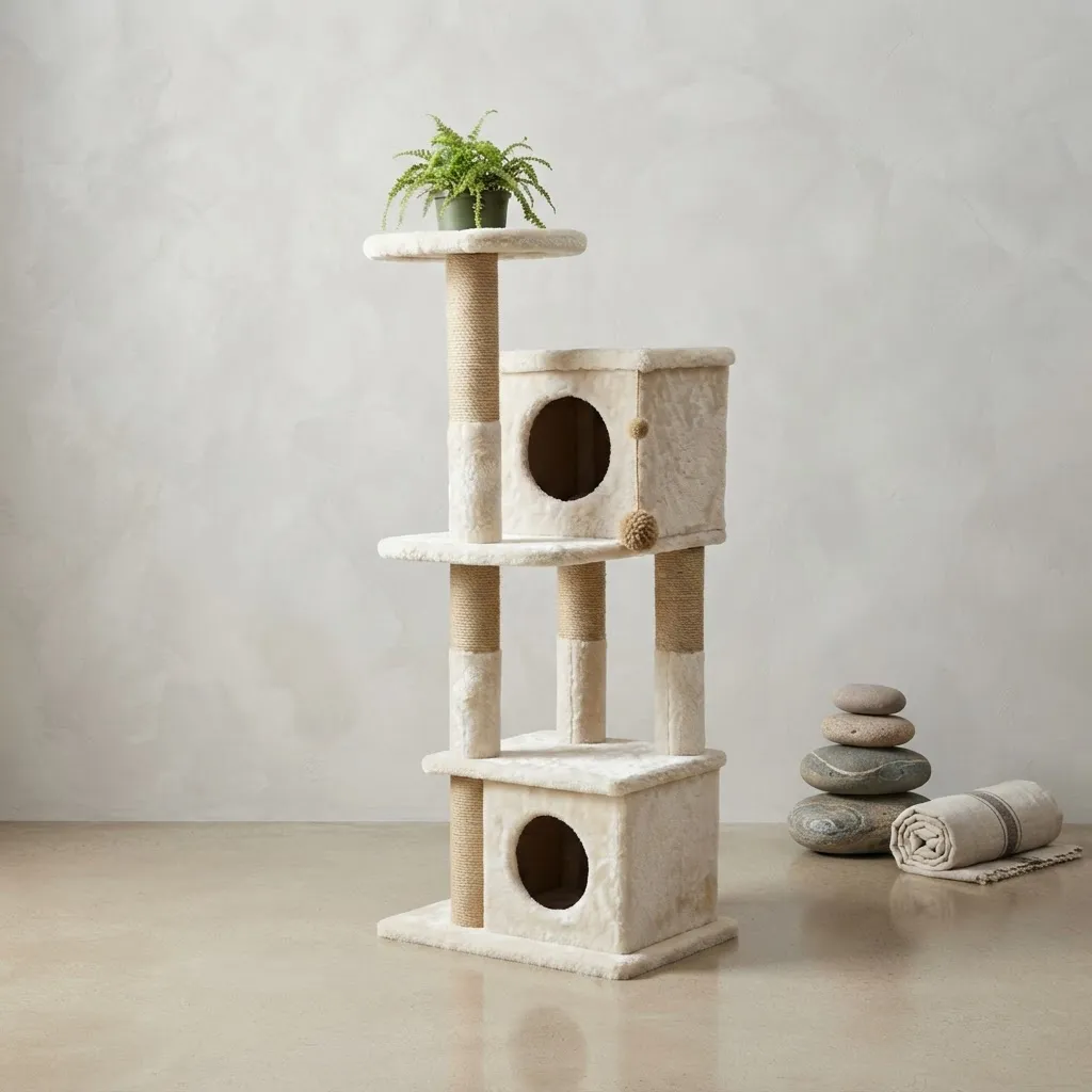 Gimnasio Rascador Para Gatos Con 2 Casas Y 5 Niveles